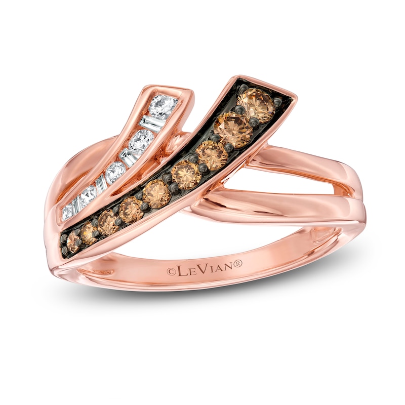 Le Vian Chocolate Diamond Ring 3/8 ct tw 14K Strawberry Gold