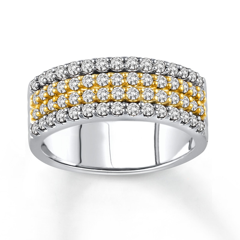 Diamond Ring 7/8 carat tw Round-cut 14K Two-Tone Gold