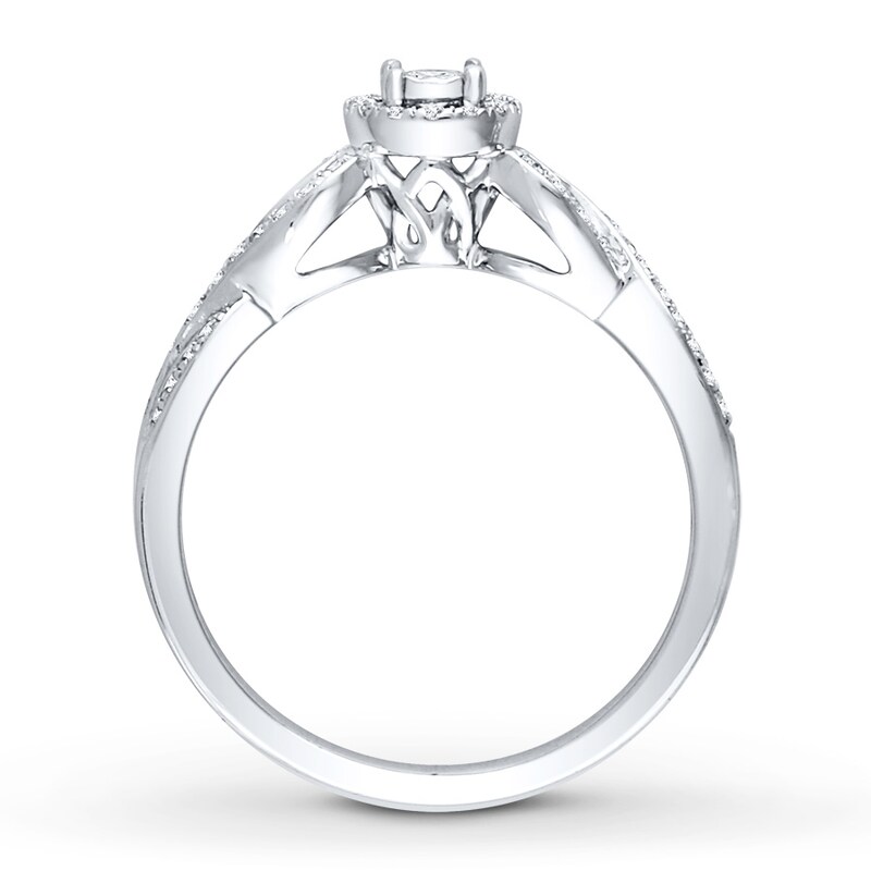 Diamond Ring 1/4 ct tw Round-cut 10K White Gold