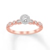 Thumbnail Image 0 of Diamond Ring 1/4 ct tw Round Bezel-set 10K Rose Gold