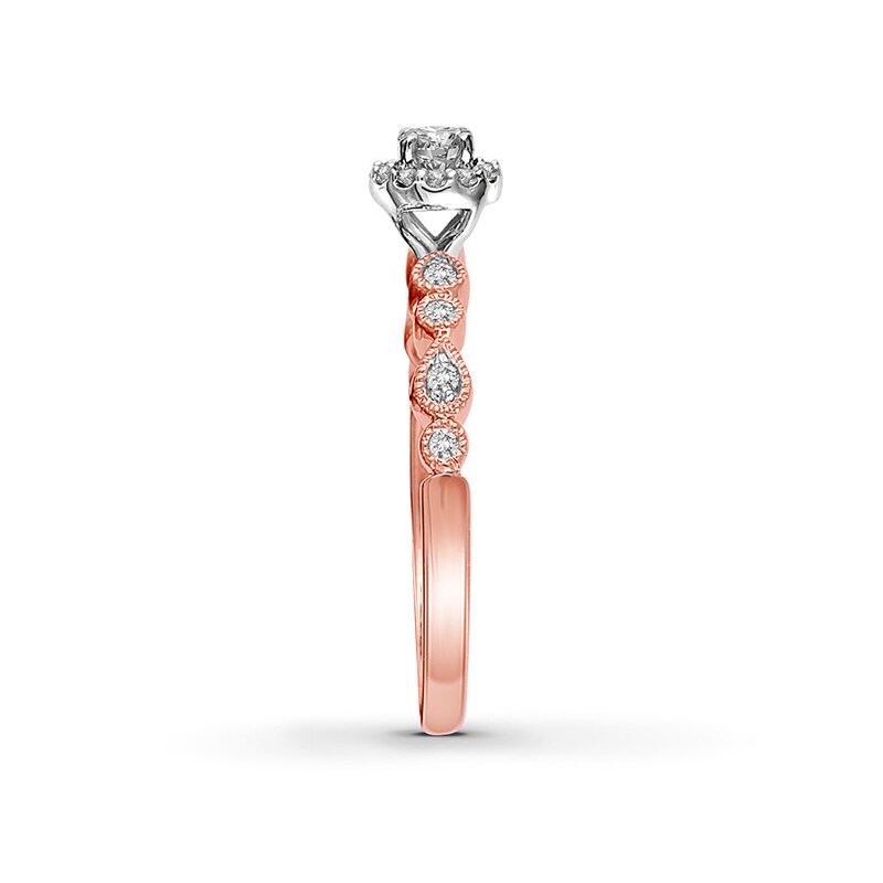 Diamond Ring 1/4 ct tw Round Bezel-set 10K Rose Gold