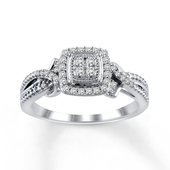 Jared The Galleria Of Jewelry Diamond Promise Ring 1/5 ct tw Round 10K White Gold