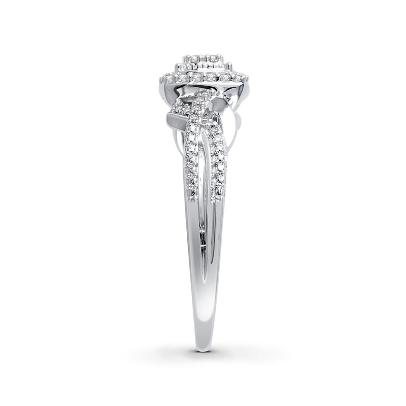 Diamond Promise Ring 1/5 ct tw Round 10K White Gold