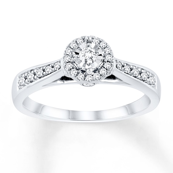 Jared The Galleria Of Jewelry Diamond Promise Ring 1/5 ct tw Round 10K White Gold