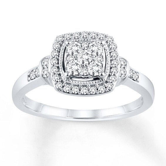Jared The Galleria Of Jewelry Diamond Promise Ring 3/8 ct tw Round 10K White Gold