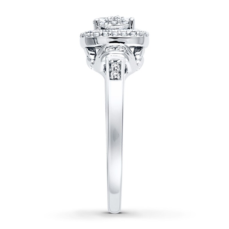 Diamond Promise Ring 3/8 ct tw Round 10K White Gold