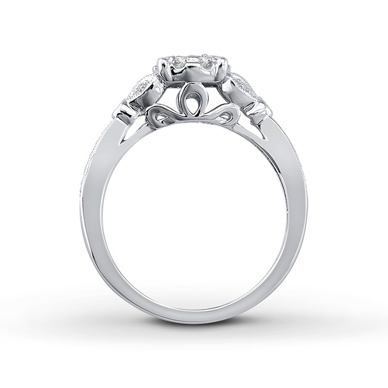 Diamond Promise Ring 3/8 ct tw Round 10K White Gold