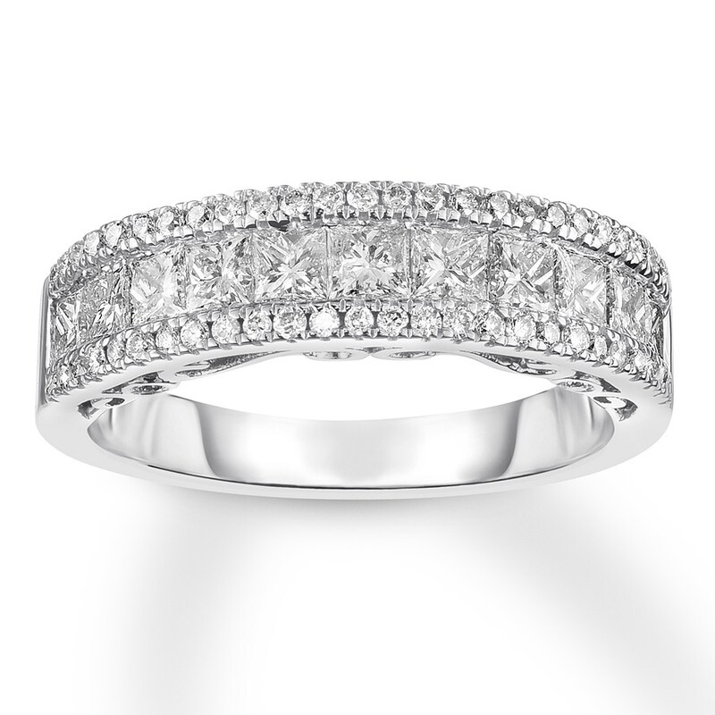 Main Image 1 of Diamond Anniversary Band 1-1/4 ct tw Princess-cut 14K White Gold