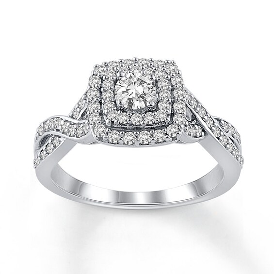 Jared The Galleria Of Jewelry Diamond Promise Ring 3/4 ct tw Round 14K White Gold