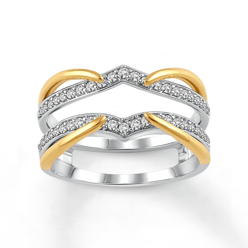 Diamond Enhancer Ring 1/3 ct tw Round-cut 14K Two-Tone Gold