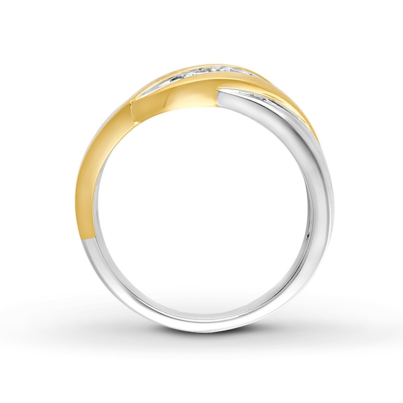 Men's Diamond Ring 1/3 ct tw Round-cut 10K Two-Tone Gold