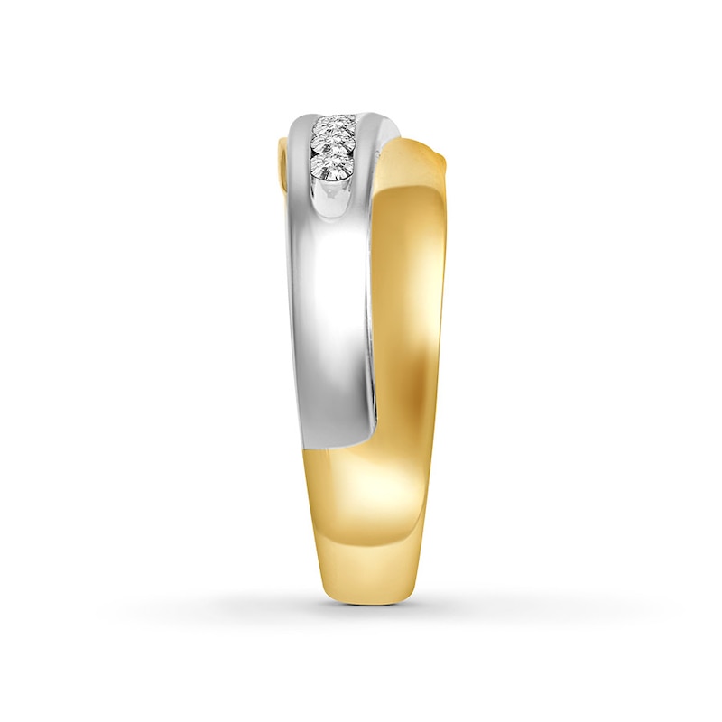 Men's Diamond Ring 1/3 carat tw Round-cut 10K Two-Tone Gold