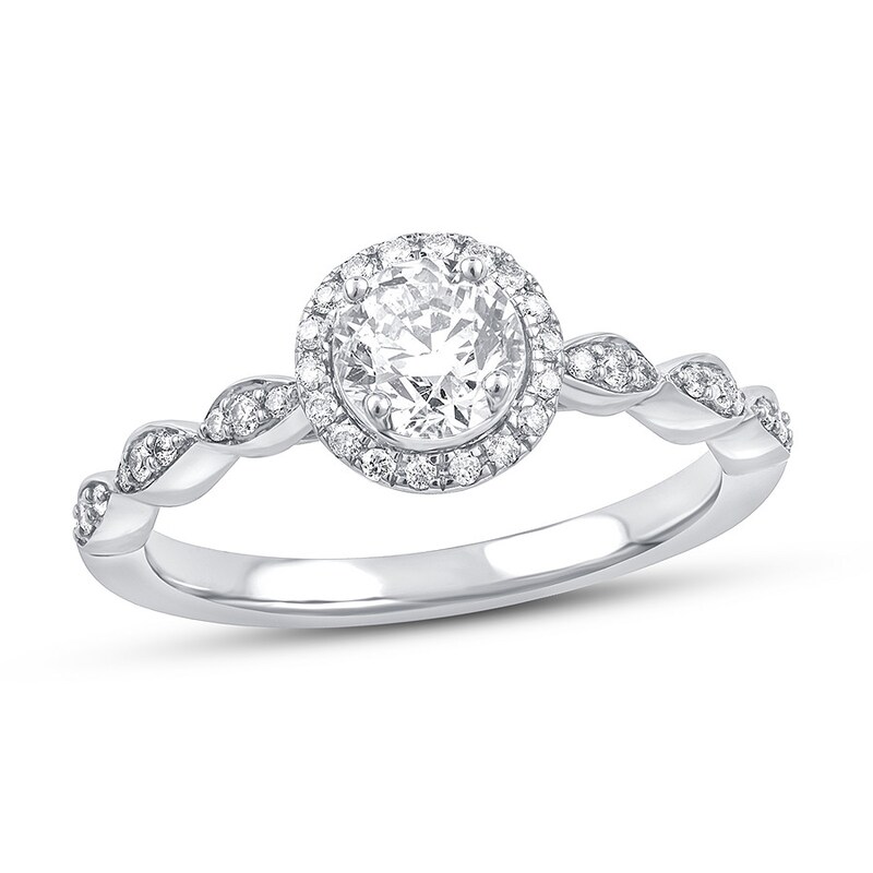 Diamond Promise Ring 1/2 ct tw Round 10K White Gold