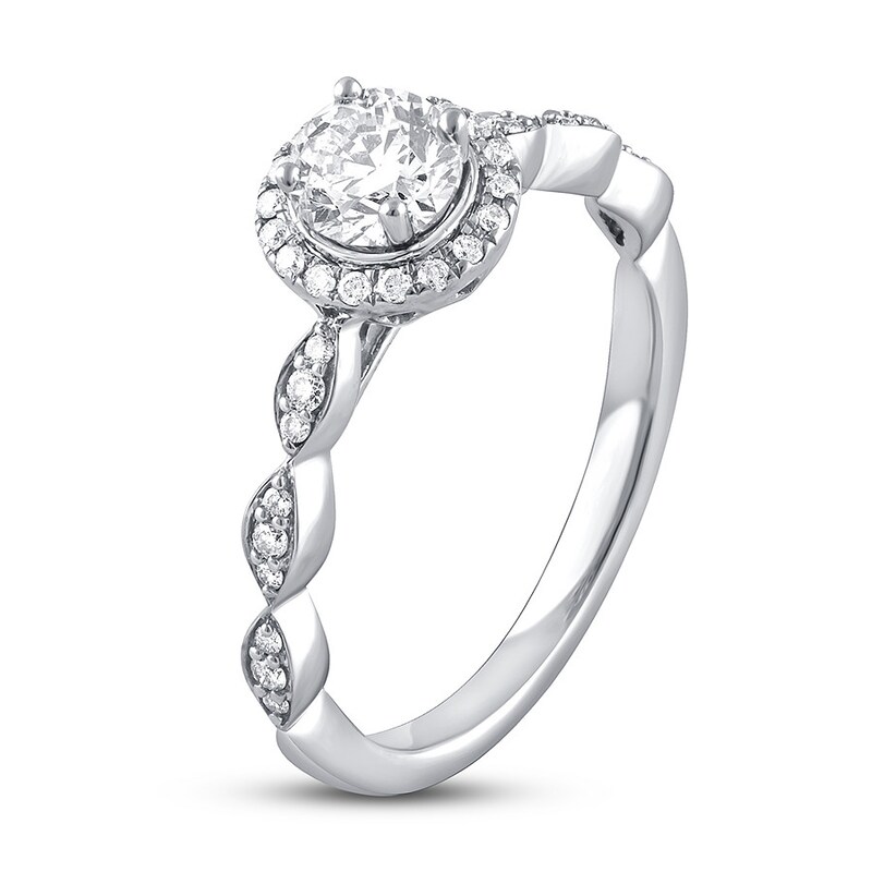 Diamond Promise Ring 1/2 ct tw Round 10K White Gold