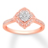 Thumbnail Image 0 of Diamond Promise Ring 1/4 ct tw Round 10K Rose Gold