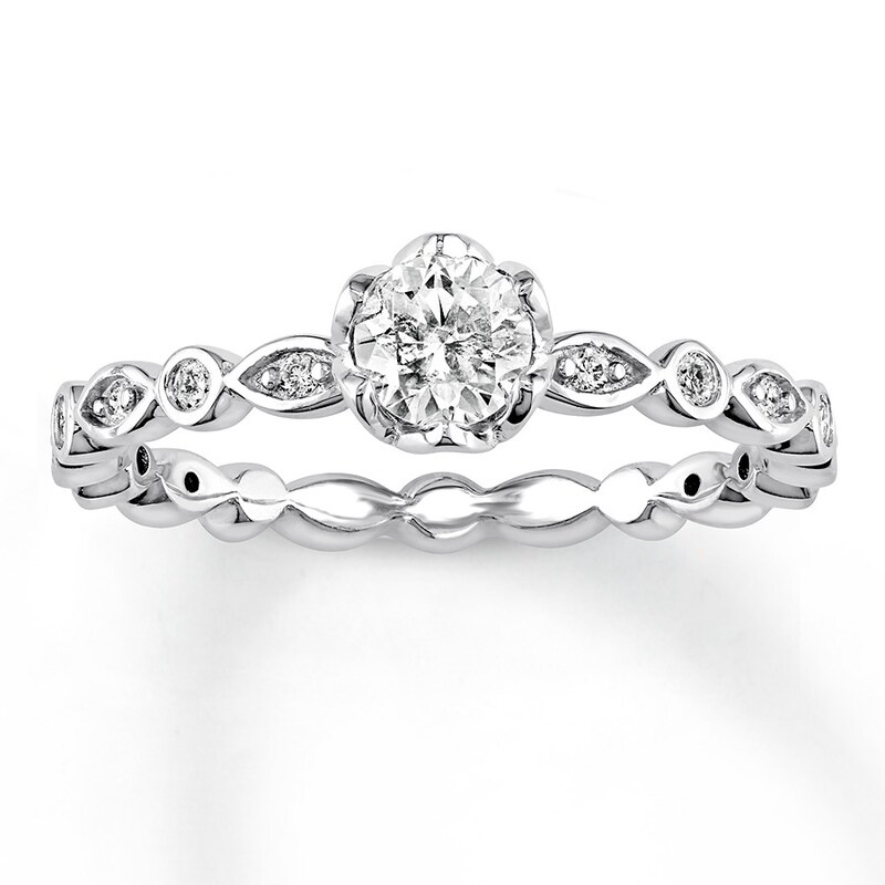 Diamond Ring 1/2 ct tw Round 14K White Gold