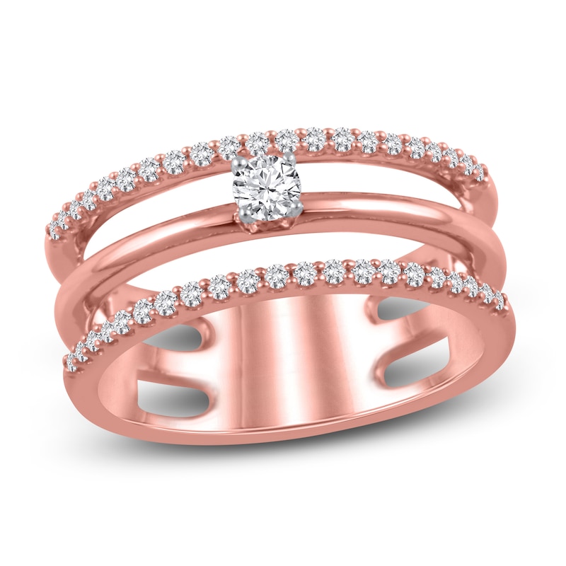 Diamond Promise Ring 1/3 ct tw Round 10K Two-Tone Gold