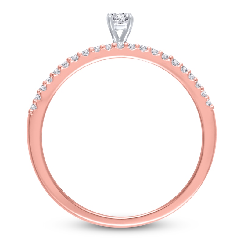 Diamond Promise Ring 1/3 ct tw Round 10K Two-Tone Gold