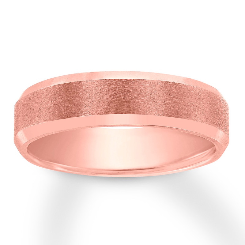 Men's Wedding Band 14K Rose Gold 6mm