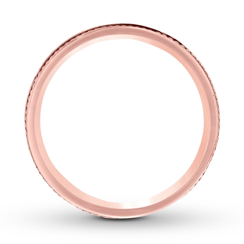 Men's Wedding Band 14K Rose Gold 8mm