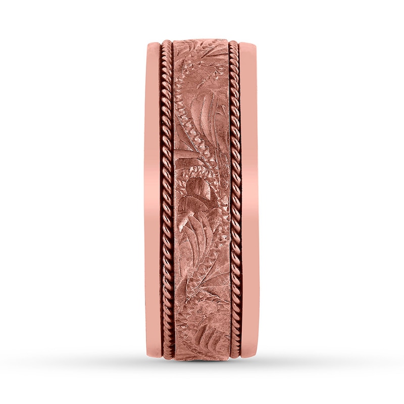 Main Image 3 of Men's Wedding Band 14K Rose Gold 8mm