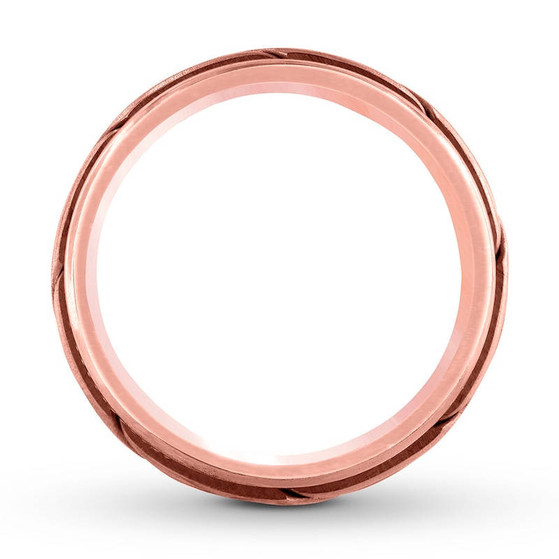 Men's Wedding Band 14K Rose Gold 8mm