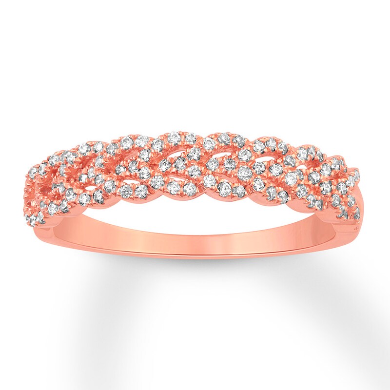 Diamond Stackable Ring 1/3 carat tw Round-cut 10K Rose Gold