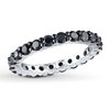 Thumbnail Image 0 of Black Diamond Eternity Ring 2 ct tw Round 14K White Gold