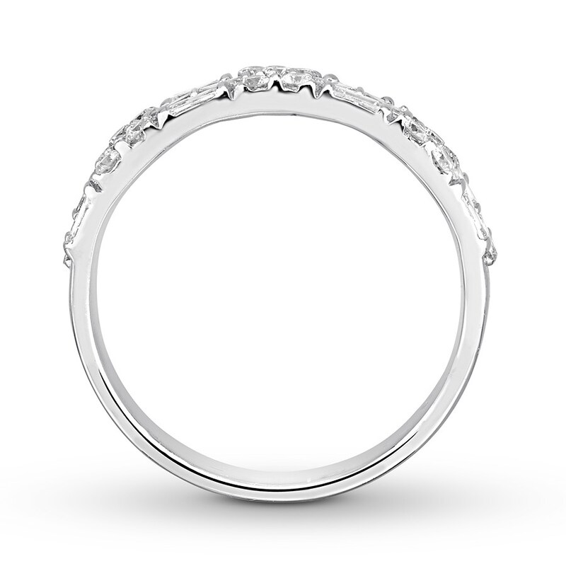 Diamond Band 3/4 ct tw Round/Baguette 14K White Gold