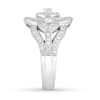 Thumbnail Image 3 of Diamond Ring 1 ct tw Round/Baguette 14K White Gold
