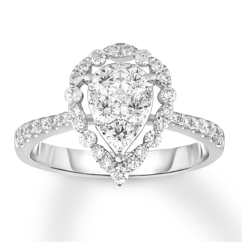 Diamond Ring 7/8 ct tw Round-cut 14K White Gold