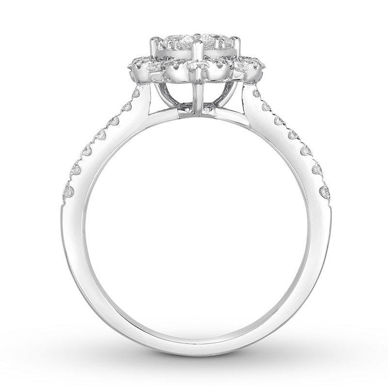 Diamond Ring 7/8 ct tw Round-cut 14K White Gold