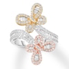 Thumbnail Image 0 of Diamond Ring 1-1/4 ct tw Round/Baguette 14K Tri-Color Gold