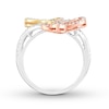 Thumbnail Image 1 of Diamond Ring 1-1/4 ct tw Round/Baguette 14K Tri-Color Gold
