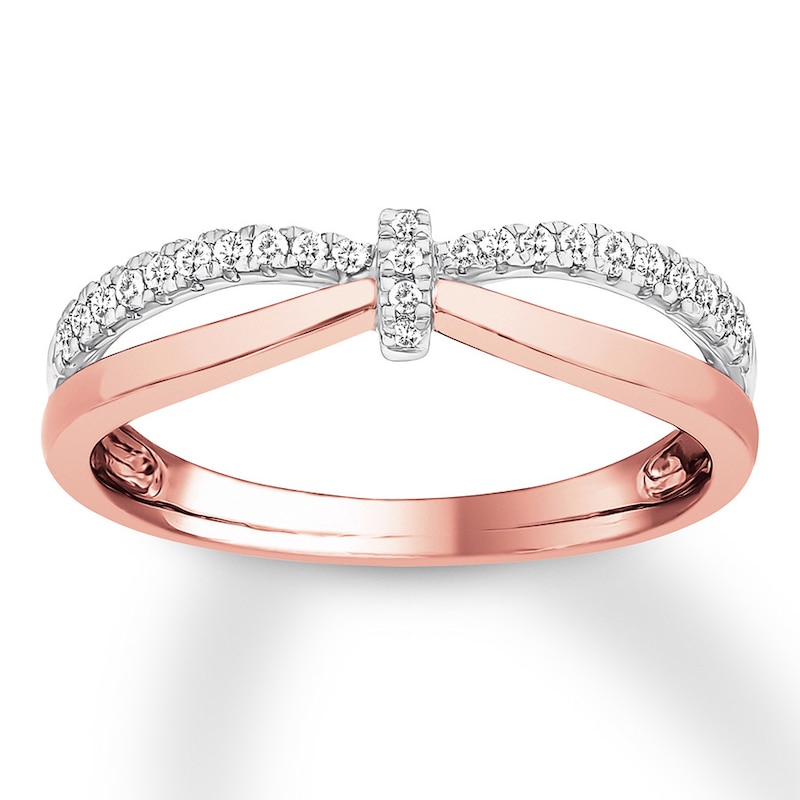 Main Image 1 of Diamond Ring 1/6 ct tw Round-cut 10K Two-Tone Gold