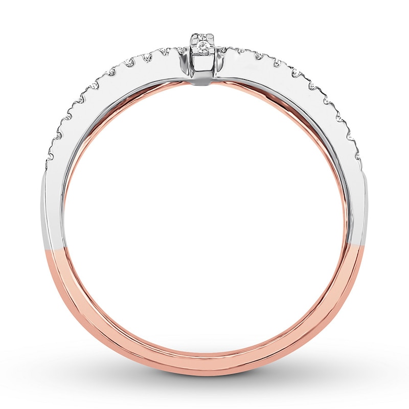 Main Image 2 of Diamond Ring 1/6 ct tw Round-cut 10K Two-Tone Gold