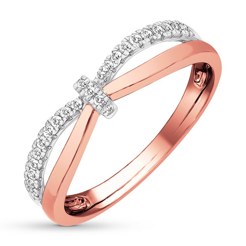 Main Image 4 of Diamond Ring 1/6 ct tw Round-cut 10K Two-Tone Gold