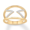 Thumbnail Image 0 of Diamond Chevron Ring 1/5 Carat tw Round 10K Yellow Gold