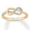 Thumbnail Image 0 of Diamond Knot Ring 1/8 ct tw Round 10K Yellow Gold