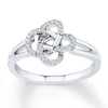 Thumbnail Image 0 of Diamond Knot Ring 1/10 ct tw Round-cut 10K White Gold