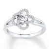 Thumbnail Image 1 of Diamond Knot Ring 1/10 ct tw Round-cut 10K White Gold