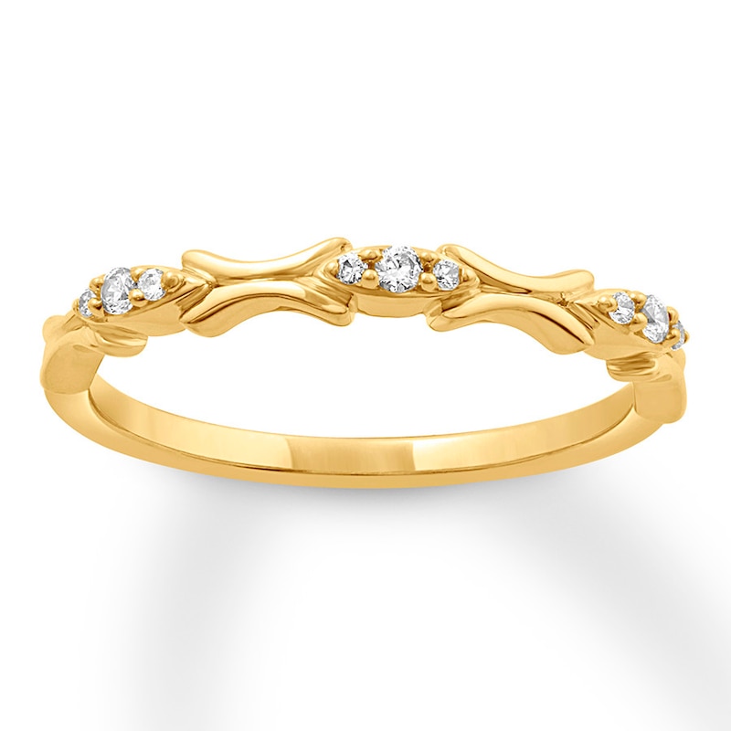 Diamond Stackable Ring 1/15 ct tw Round-cut 10K Yellow Gold with 360