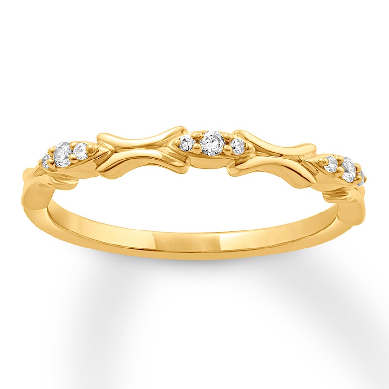 Diamond Stackable Ring 1/15 ct tw Round-cut 10K Yellow Gold