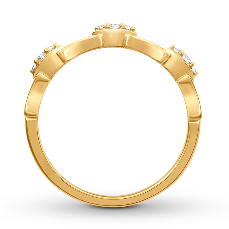 Main Image 2 of Diamond Stackable Ring 1/15 ct tw Round-cut 10K Yellow Gold