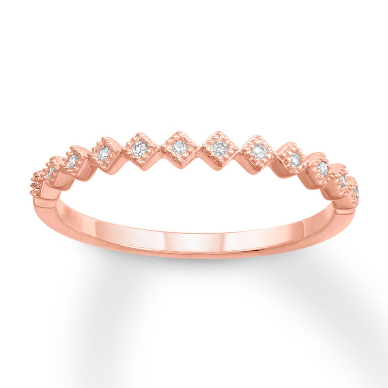 Diamond Stackable Ring 1/20 carat tw Round-cut 10K Rose Gold