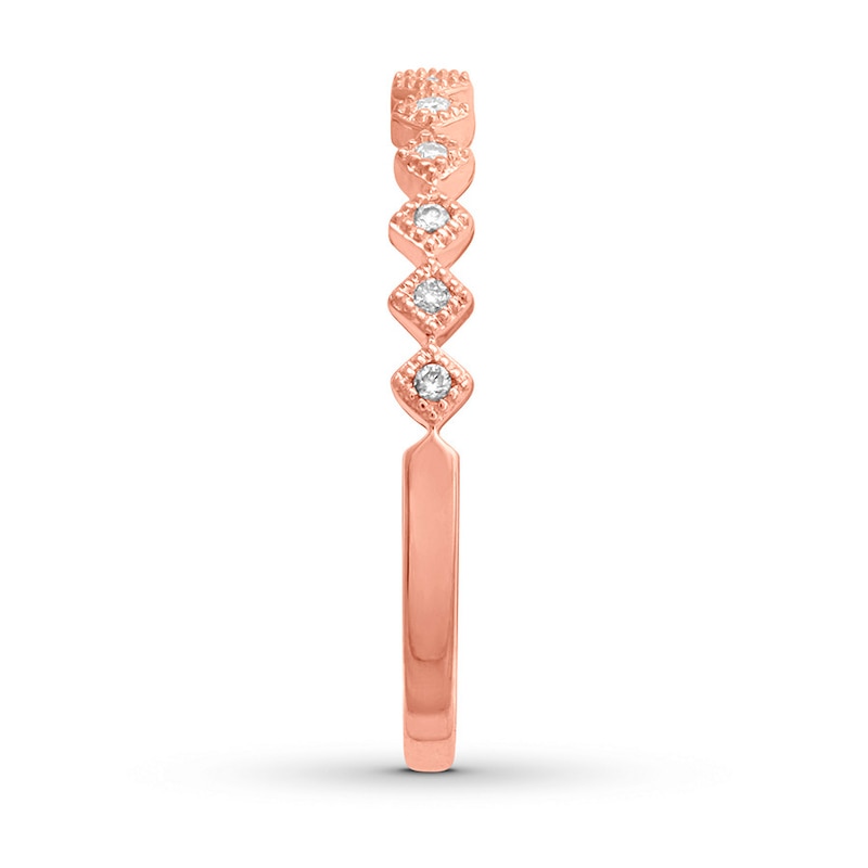 Diamond Stackable Ring 1/20 carat tw Round-cut 10K Rose Gold