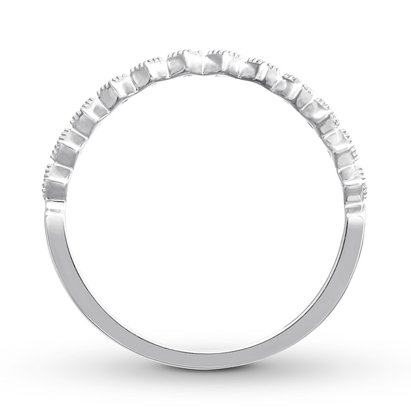 Diamond Anniversary Ring 1/20 ct tw Round-cut 10K White Gold