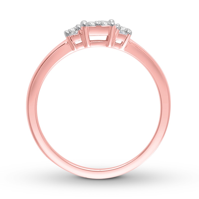 Diamond Ring 1/8 ct tw Baguette/Round 10K Rose Gold