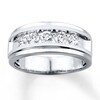 Thumbnail Image 1 of Men's Diamond Band 1 ct tw Round-cut 14K White Gold