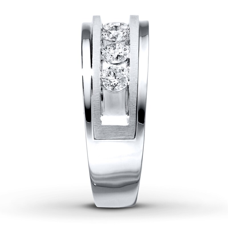 Main Image 3 of Men's Diamond Band 1 ct tw Round-cut 14K White Gold